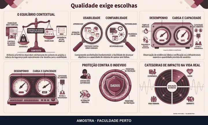 Qualidade exige escolhas: infográfico ilustrado do curso Quality Assurance